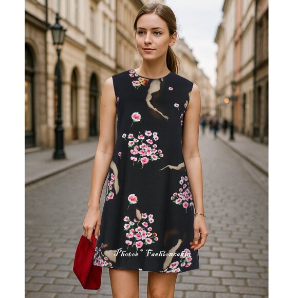 Moschino Dresses & Skirts - NWT MOSCHINO Burned Effect Floral Dress | Sleeveless A-Line Mini Party & Events